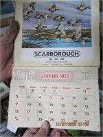 1972 Scarborough Oil Co. Snow Hill, Md. Calendar