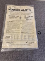 1950 Dept. of Labor Minimum Wage Poster