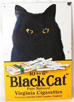 OLD ENAMELED BLACK CAT VIRGINIA CIGARETTE