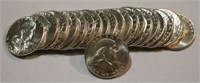 1955-P BU Roll Franklin Half Dollars