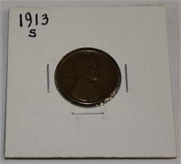 1913-S Lincoln Wheat Penny