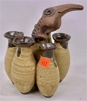 Middour Pottery "Lizard Pot", 5 pots and the
