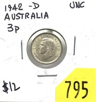 1942 Australia 3 pence