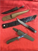 Vintage Hunting Knives W/Cases Includes Solingen