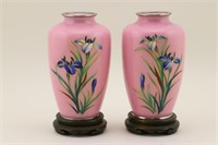 Pr Endo (?) Cloisonne Vases. Pink