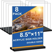 8.5x11 Acrylic Sign Holder Vertical Double-Sided T