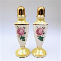 Antique Floral Gold Porcelain Shakers