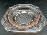 7" pink depression glass bowl/dish