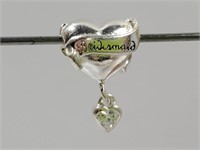 Bridesmaid Sterling Silver Bead For Bracelet
