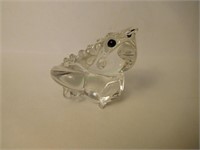 Unique handmade crystal bullfrog paperweight