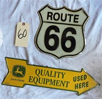 Route 66 Sign & John Deere Quality Equipment Signs