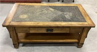 Wood/tile coffee table-drawers on both sides-48 x