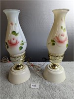 2 Hand Painted Lamps, WORK