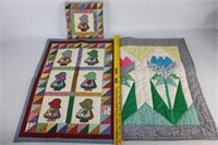 Quilted Wall Hangers Bonnet GIrl & Tulips