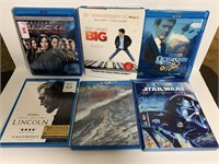 Six assorted Blu-ray movies