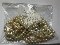 Three Faux Pearl Necklaces, 22',18",22"