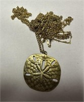 Pewter Sand Dollar Pendent Necklace