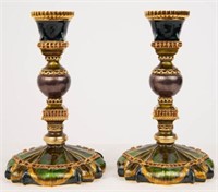 Jay Strongwater Pair of Candlesticks.