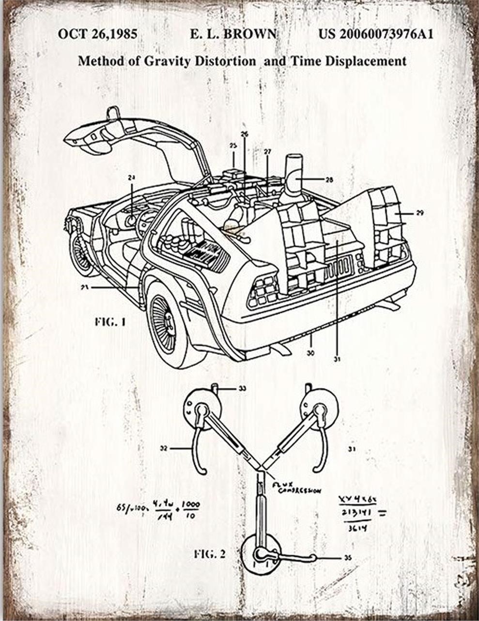 Back to The Future  Delorean Patent Copy  REPRINT