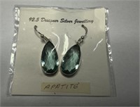 .925 Designer Sterling Apatite Earrings