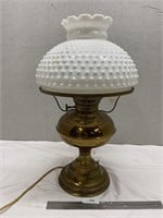 Brass Lamp w/ Milk Glass Shade