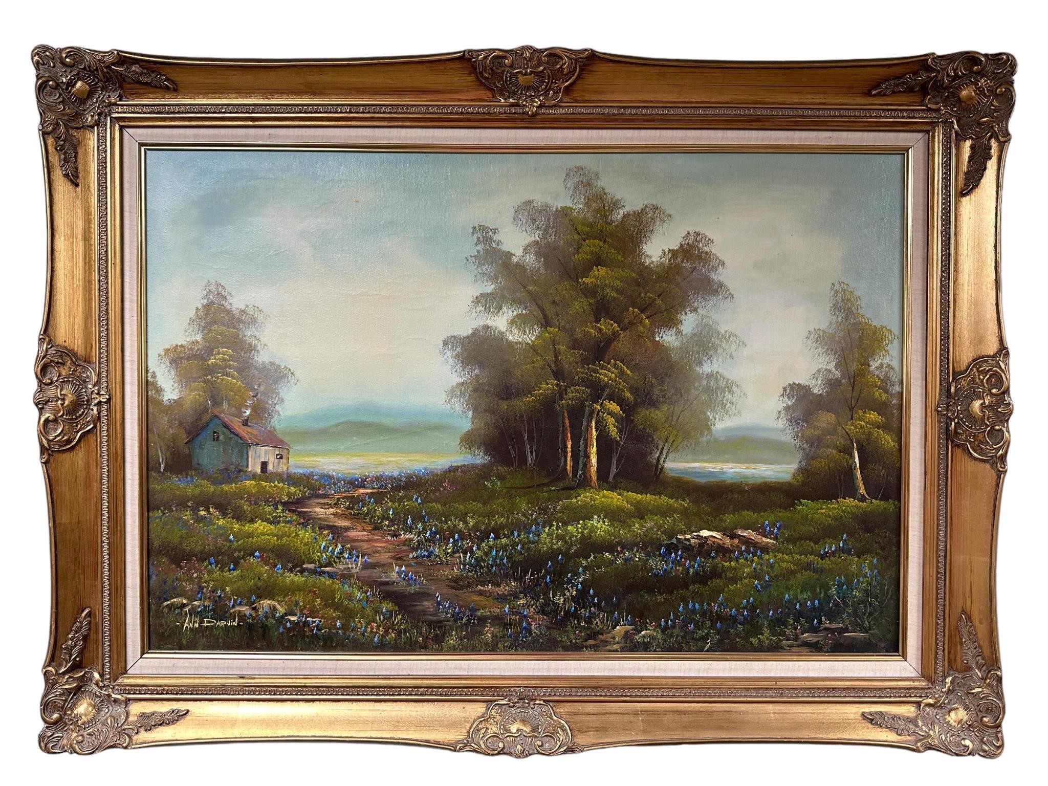 Signed Oil on Canvas Landscape Signed Ann Darvin