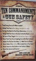 Ten Commandments Gun Safety Tin Sign