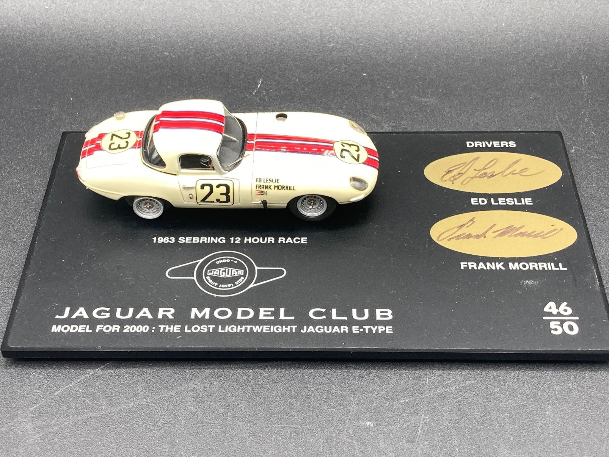 Signed Jaguar Model Club Sebring Race 1963 E-Type