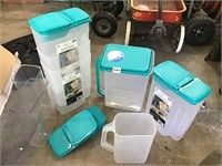 Plastic storage containers and lids