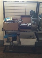 Metal Shelf w/ Misc. Electronics Goods