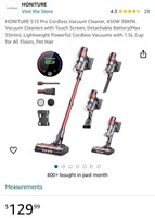 CORDLESS VACUUM (OPEN BOX, POWERS ON)