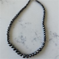 14ct y/g black moissanite necklace