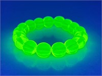 Handmade Uranium Glass Stretch Bracelet 21 Grams
