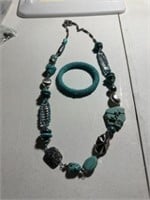 Chico's Turquoise Necklace and Bracelet