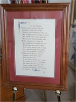 "To His Mother" Needlepoint Framed Art