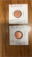 2 blank “penny” coins