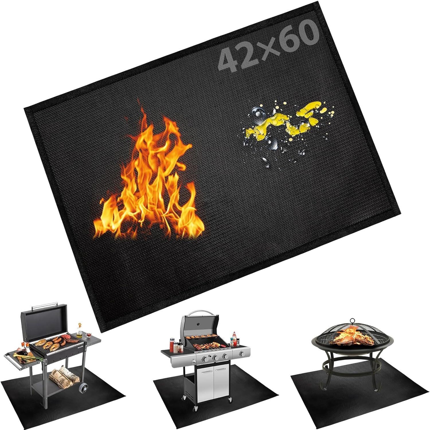 Under Grill Fire Pit Mats 42x60 - Waterproof