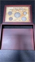 Vintage Rare Coins In Wooden Case