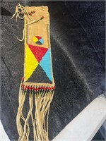 BEADED LEATHER QUIVER 16"x5"