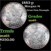 1883-p Morgan $1 Grades GEM Unc