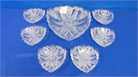 Large Cut Crystal Triangle Bowl And