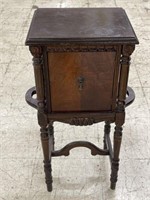 ANTIQUE SMOKE STAND WITH COPPER LINED INTERIOR