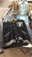 OAKLAND RAIDERS LETTERMANS JACKET SIZE 48