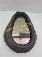 PONY COLLAR WITH MIRROR, LEATHER 14"x16"