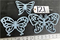 3 1978 Hard Plastic Dart Homco Butterflies