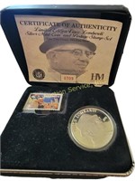 Vincent Lombardi collector coin and stamp set,