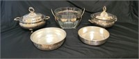 5 Silver Plate Serving Dishes