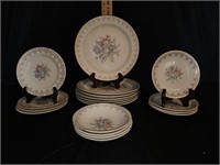 Royal China 22k Gold Trim Plates, Saucers & Bowls