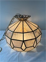 Vintage colored glass hanging lamp