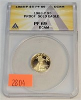 1988 $5 US Proof Gold Eagle Coin